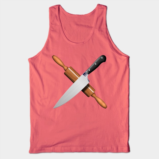 Knife and rolling pin Tank Top by DrewskiDesignz